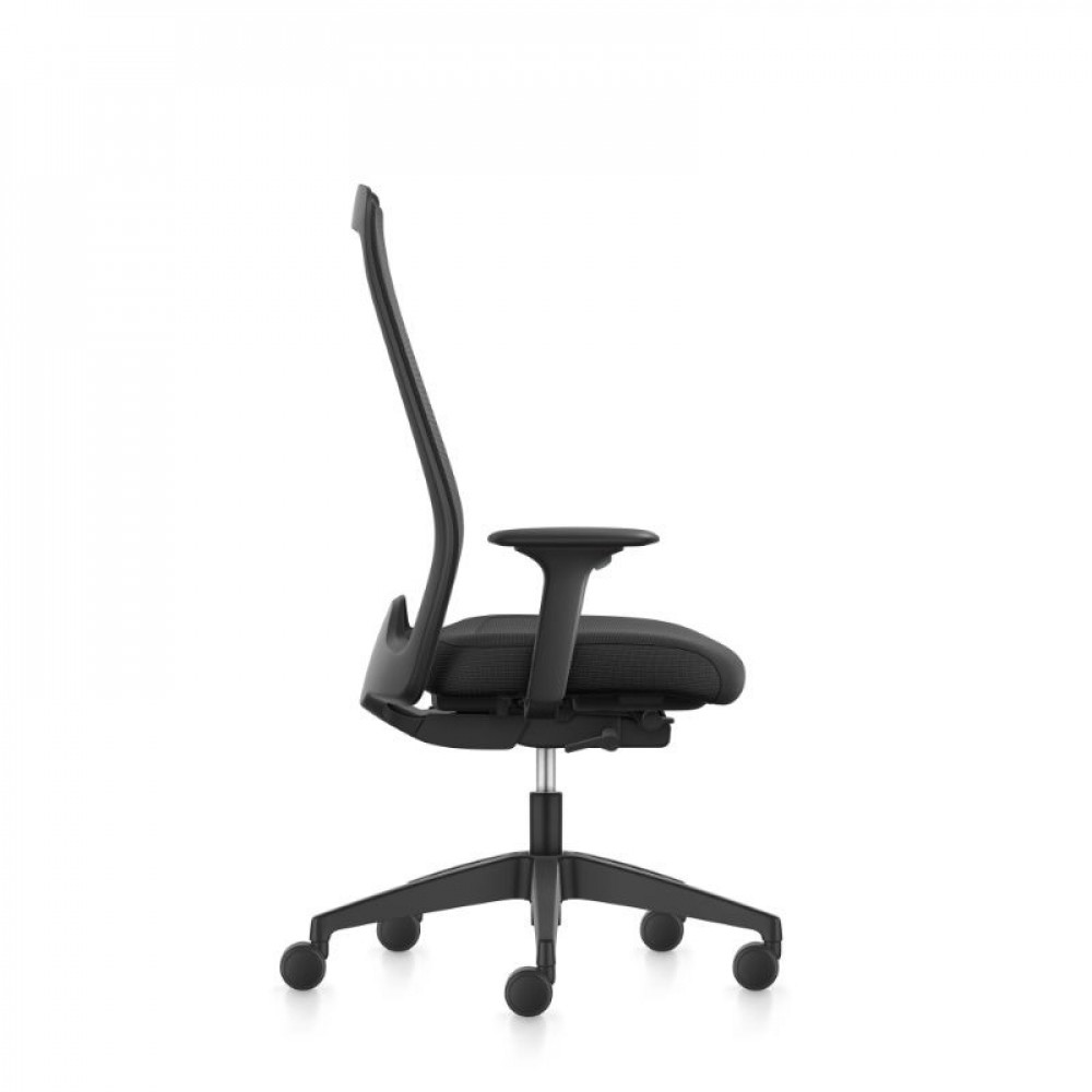 Interstuhl Medium Size Swivel Office Chair with Armrests (German Made) - Black - EV211