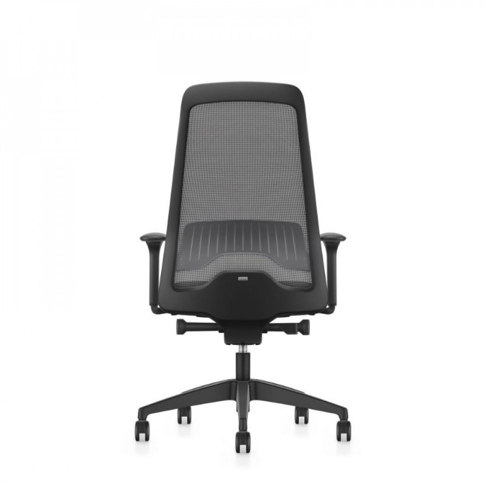 Interstuhl Medium Size Swivel Office Chair with Armrests (German Made) - Black - EV211